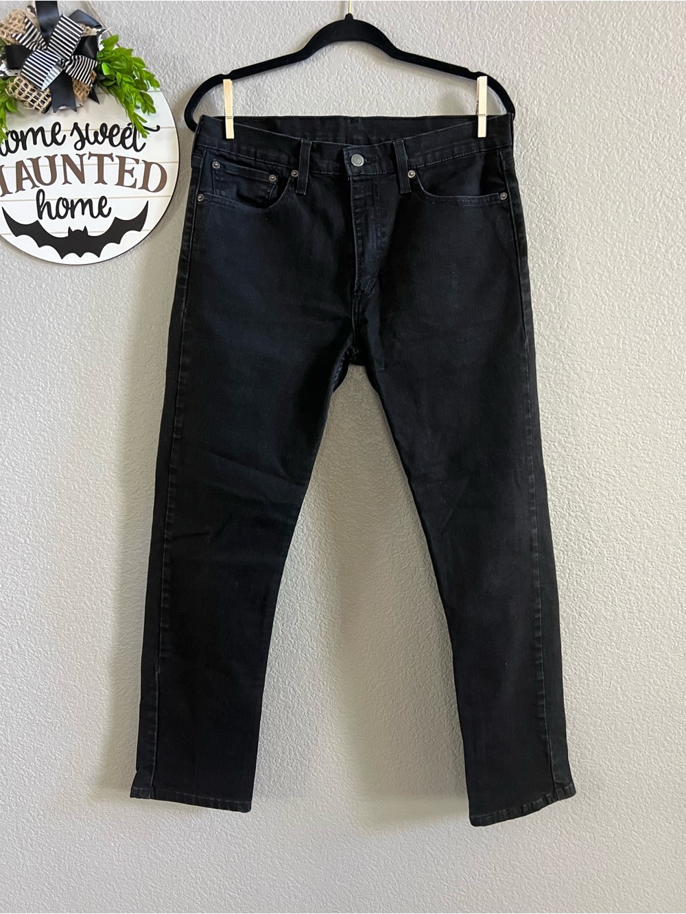 Levi’s 502 Jeans Men's Black Dark Regular Straight Stretch Denim Size 32x30